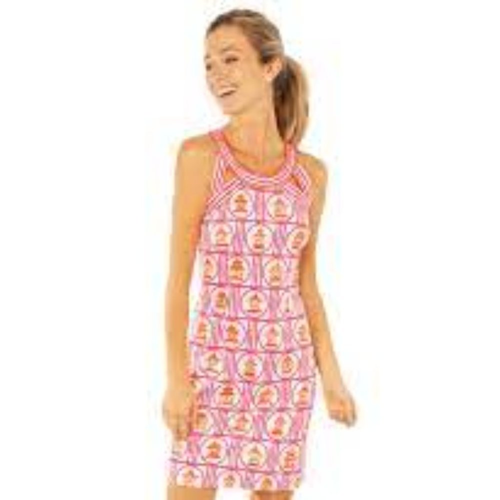 Gretchen Scott Jersey Isosceles Dress - Bird Palace, Pink/Orange, Size Small - Picture 10 of 10